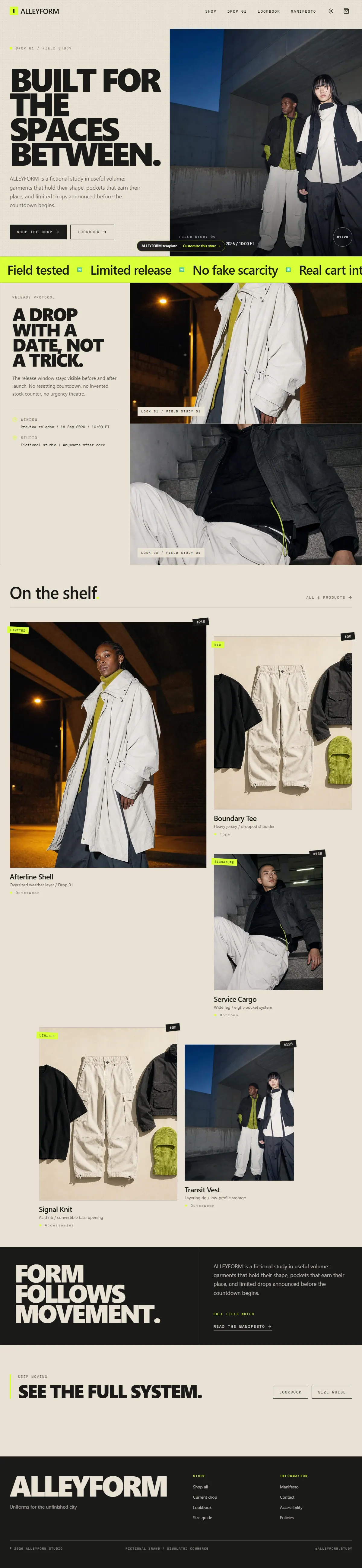 ALLEYFORM — Editorial Streetwear Store preview