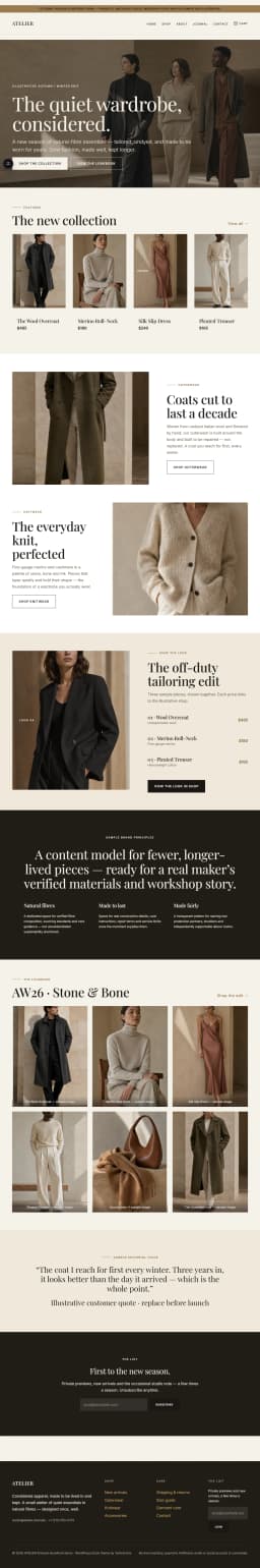 ATELIER — WooCommerce Fashion Theme preview