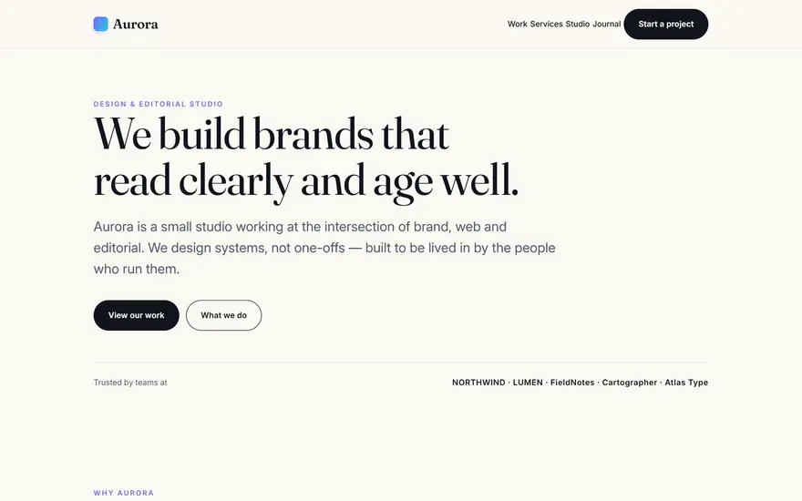 AURORA — WordPress Block Theme — screenshot