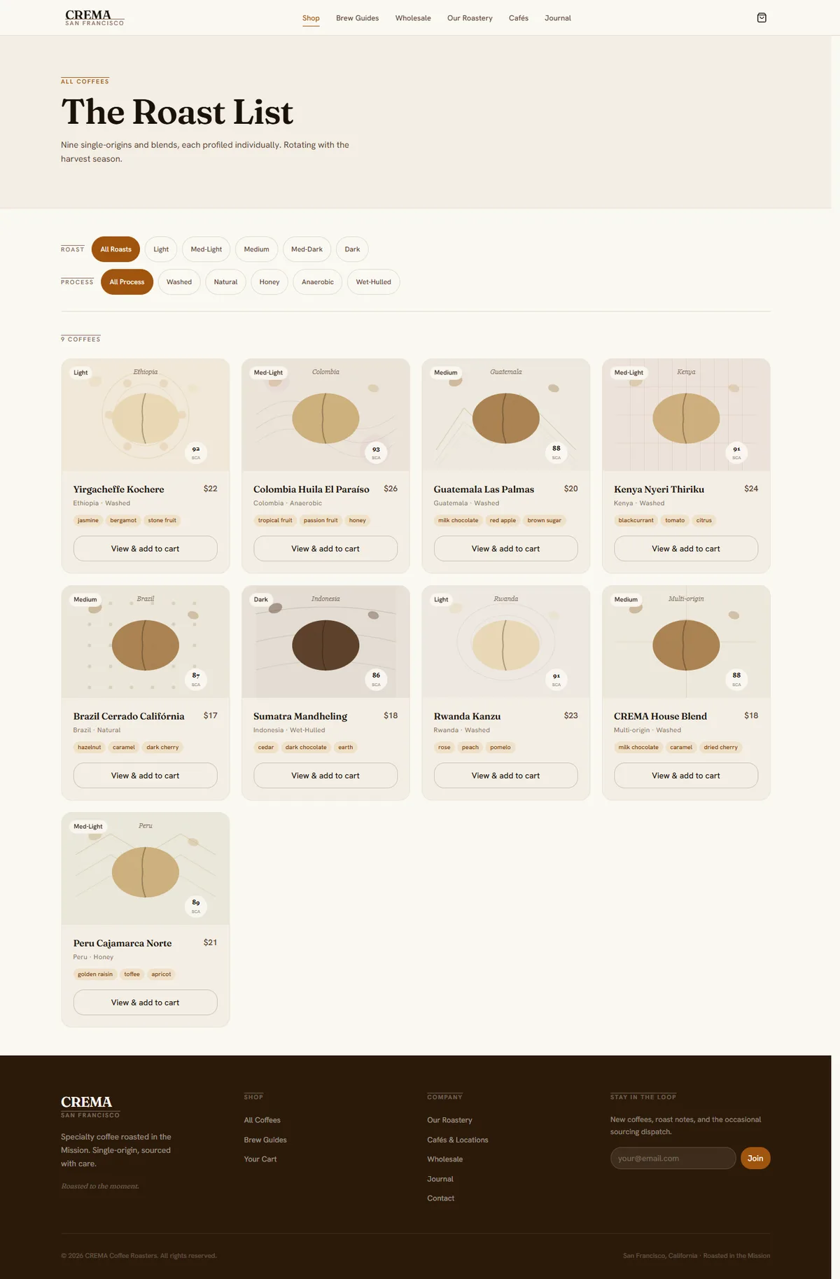 CREMA — Specialty Coffee Roaster & Café — screenshot 5