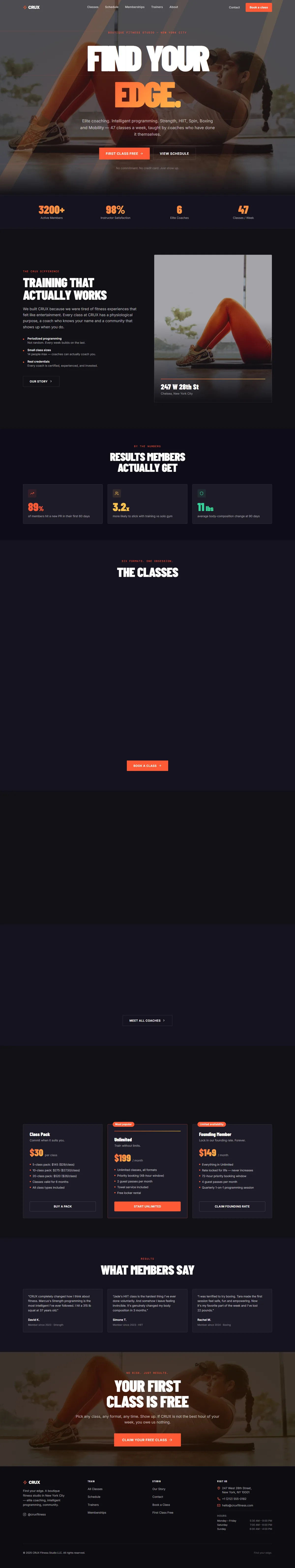 CRUX — Boutique Fitness Studio — screenshot