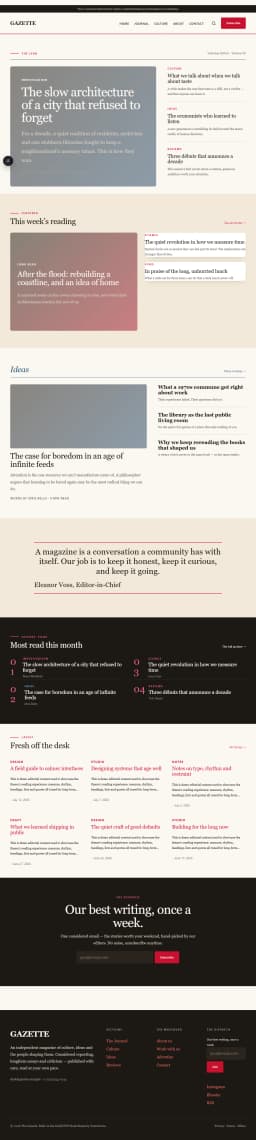GAZETTE — WordPress Magazine Theme preview