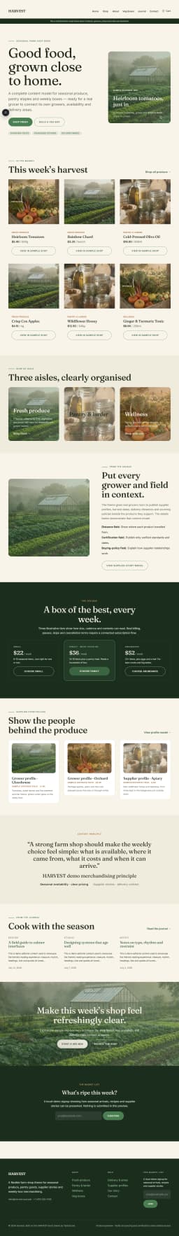 HARVEST — WooCommerce Organic Grocery Theme preview