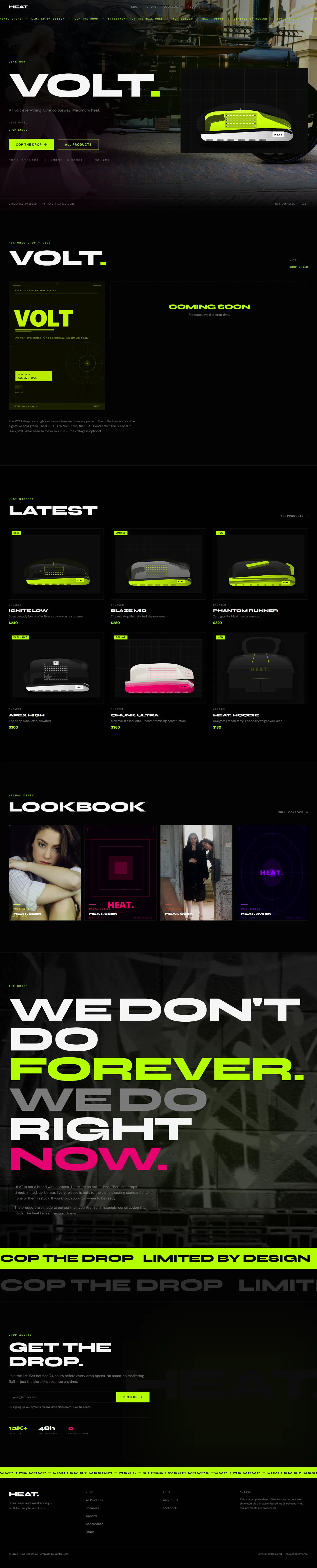 HEAT — Streetwear & Sneaker Drops — screenshot