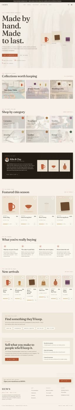 HEWN — Handmade Marketplace preview