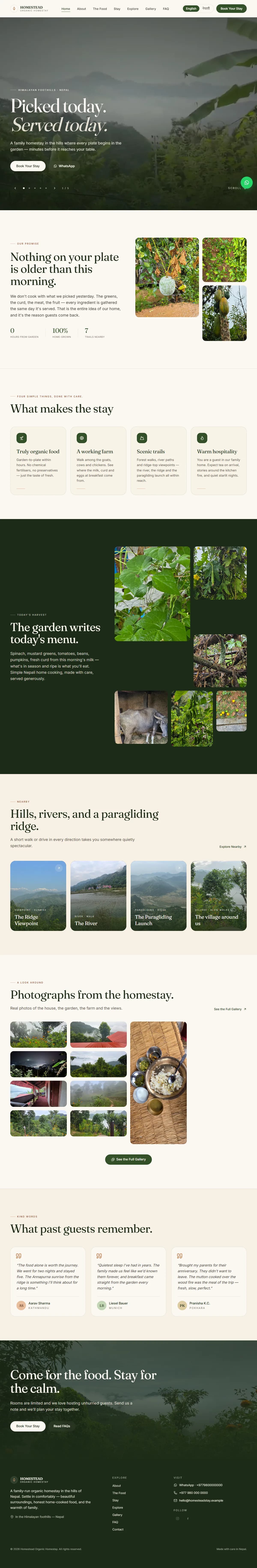 HOMESTEAD — Organic Homestay & Farm Stay — screenshot