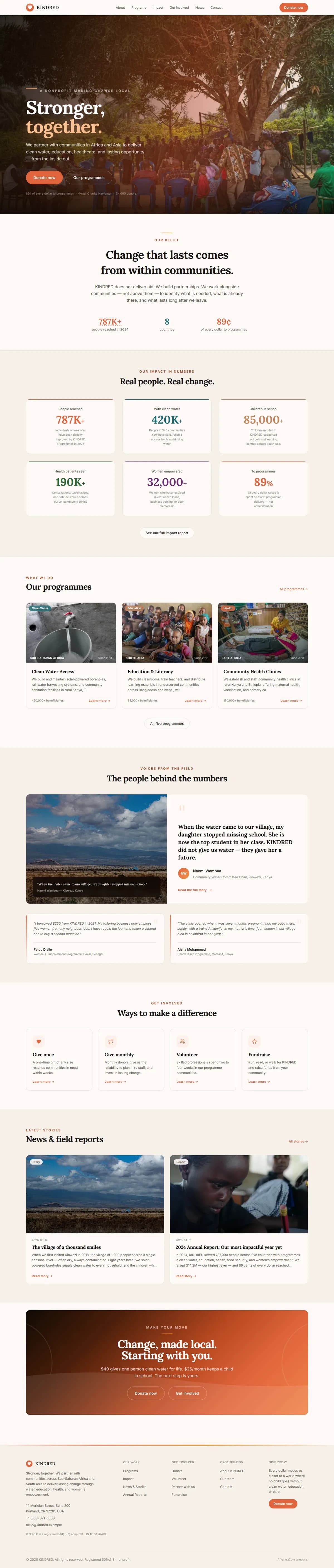 KINDRED — Nonprofit & Charity — screenshot