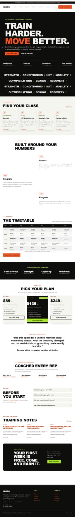 KINETIC — WordPress Gym & Fitness Theme preview