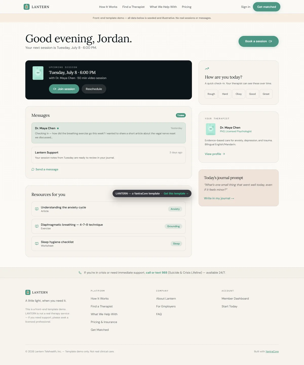 LANTERN — Telehealth & Therapy Platform — screenshot 6