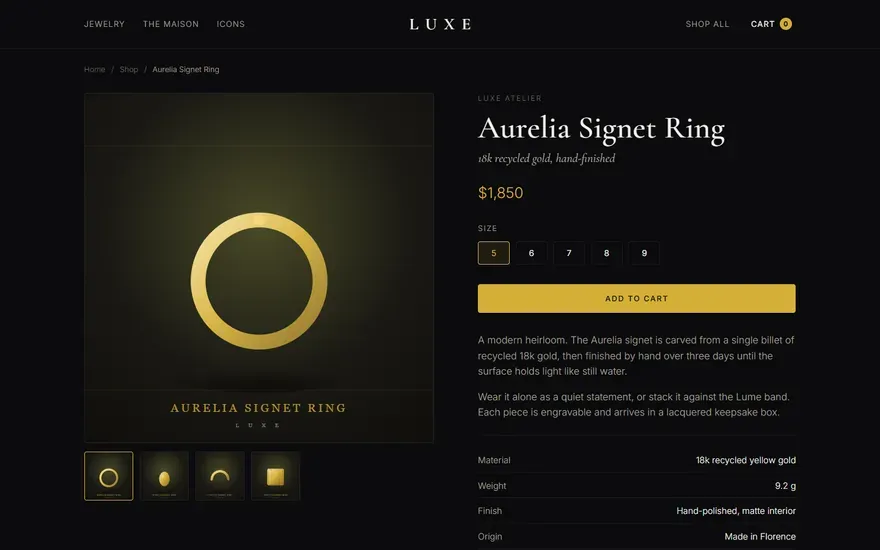 LUXE — Shopify Hydrogen Storefront - screenshot 3