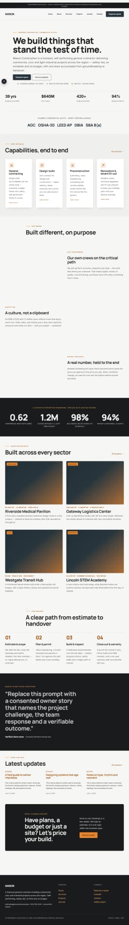 MASON — WordPress Construction Theme preview