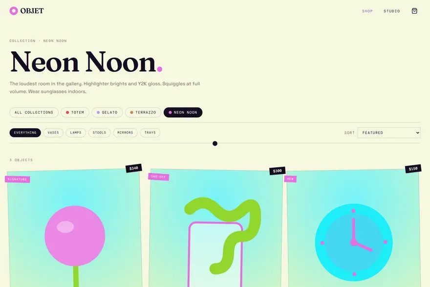 OBJET — Postmodern Design Objects — screenshot 4