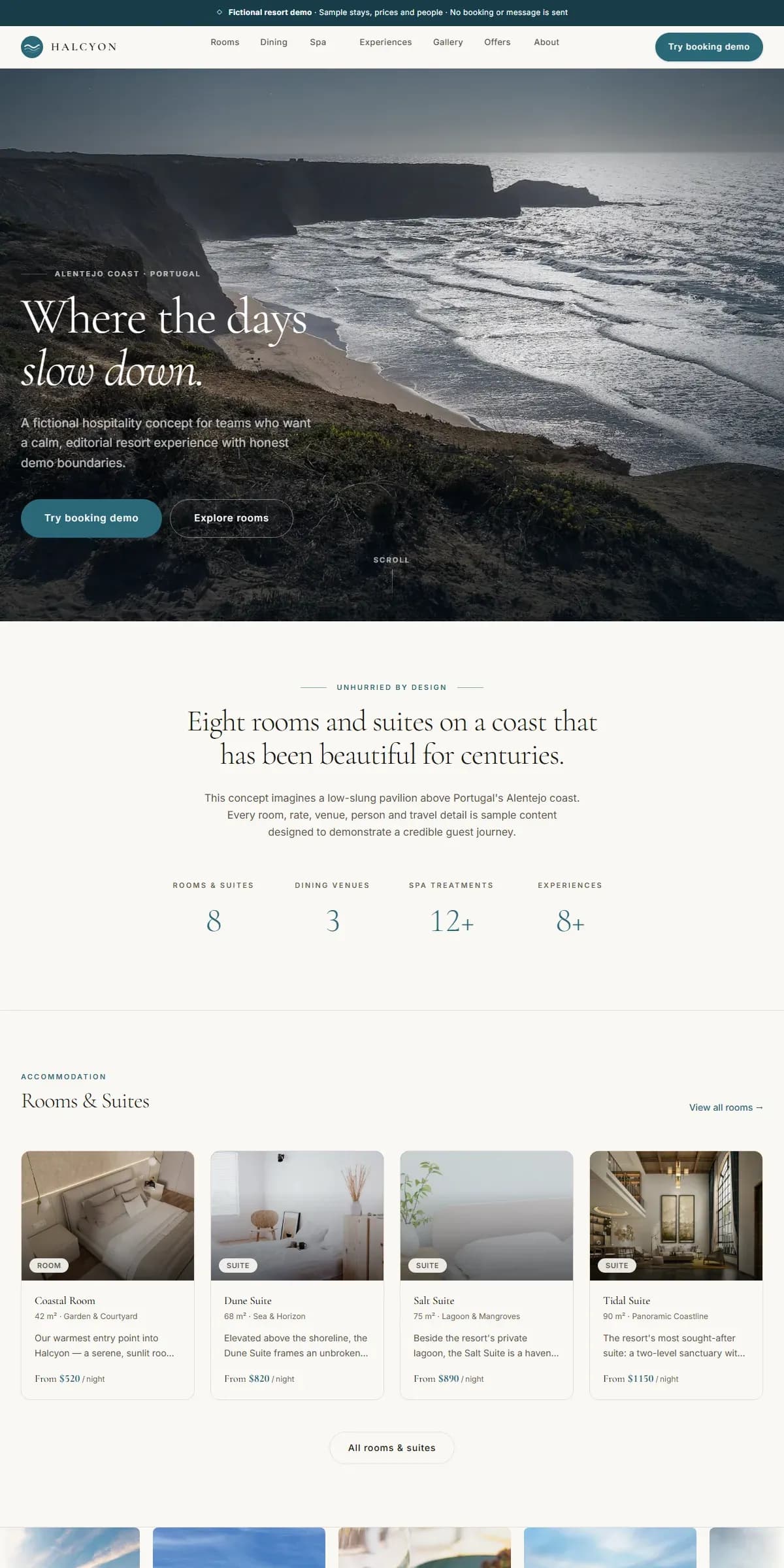 HALCYON — Fictional Boutique Resort Theme - screenshot