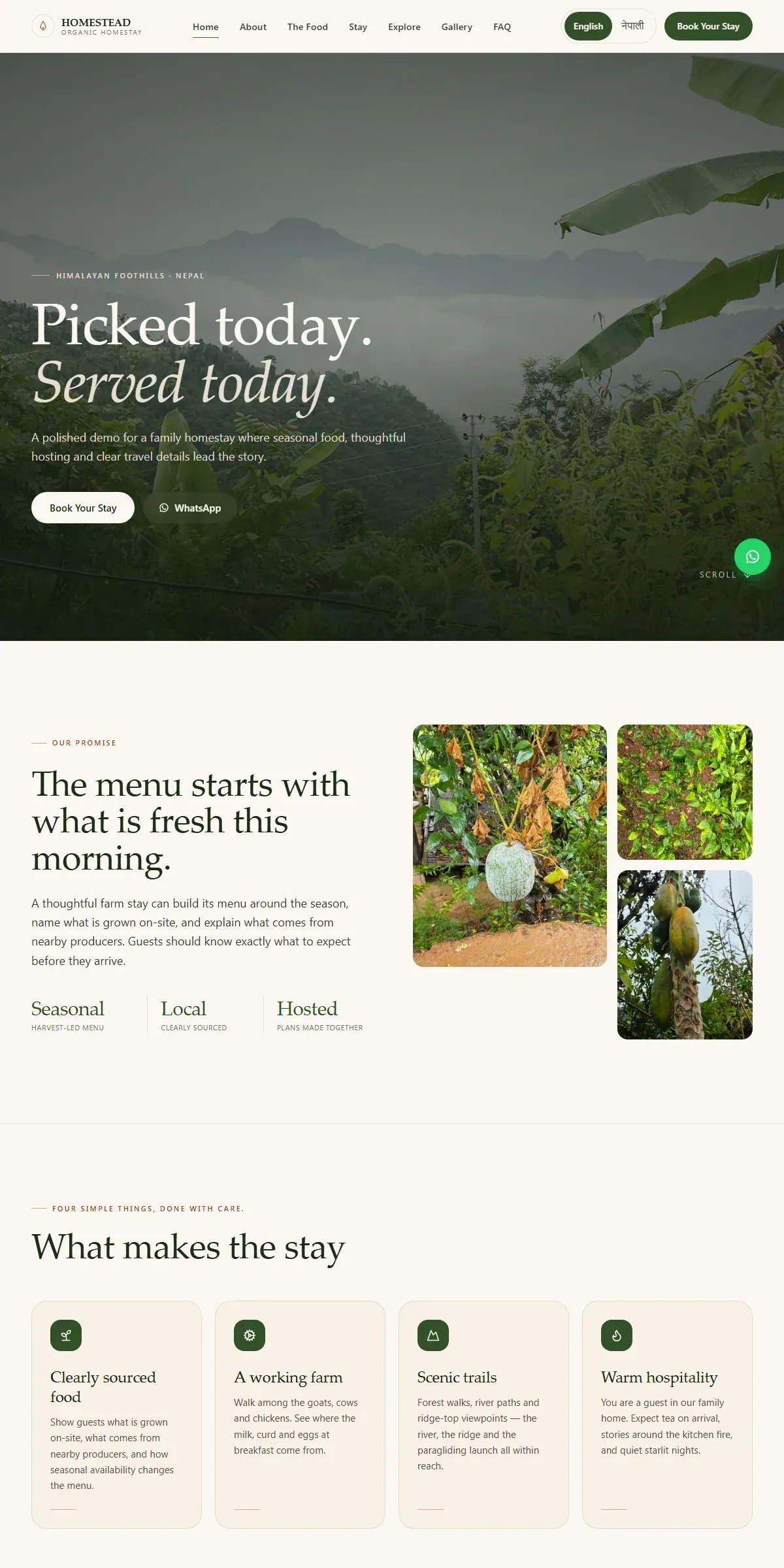 HOMESTEAD — Organic Homestay & Farm Stay - screenshot