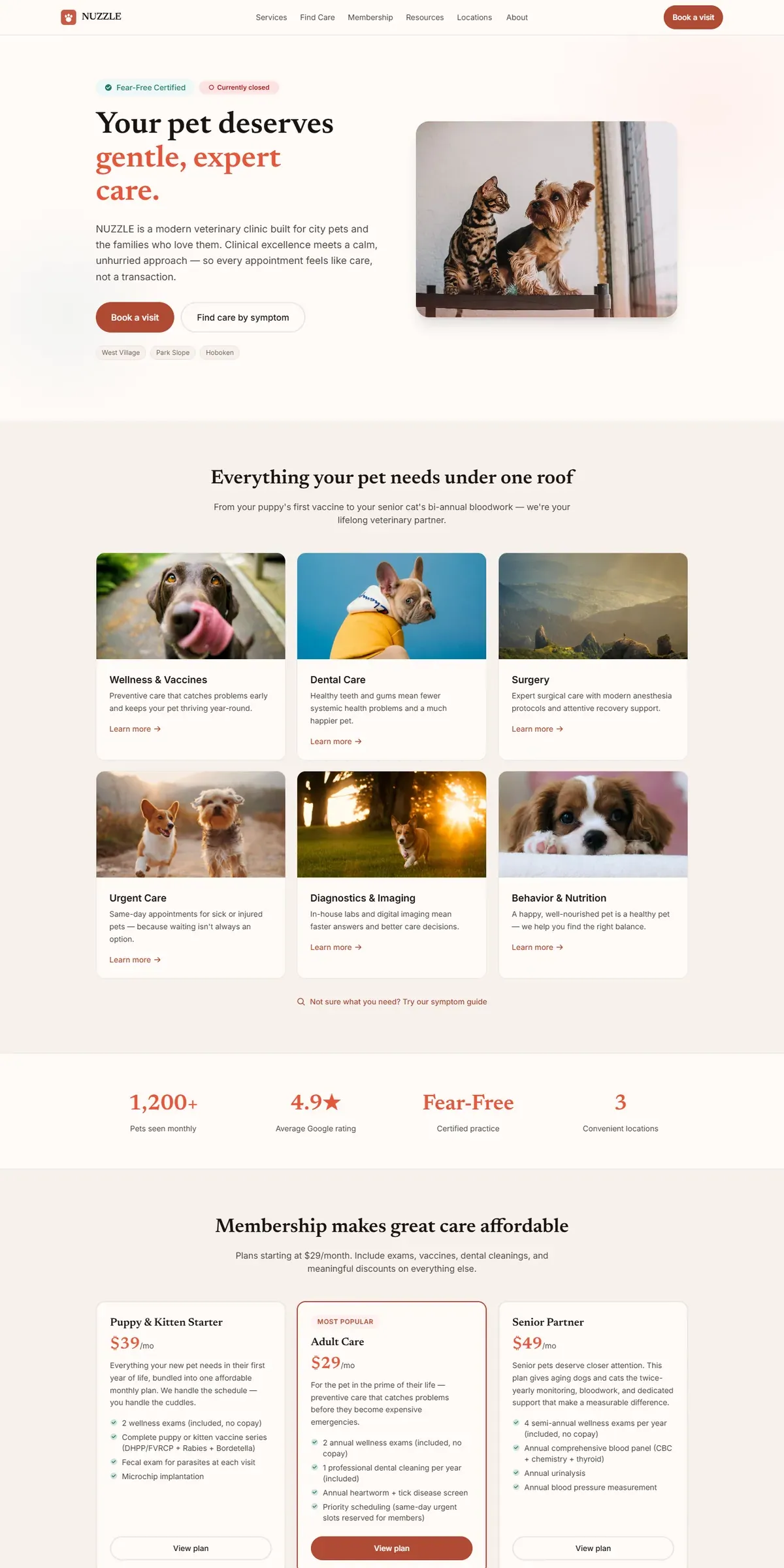 NUZZLE — Veterinary Clinic & Pet Care - screenshot
