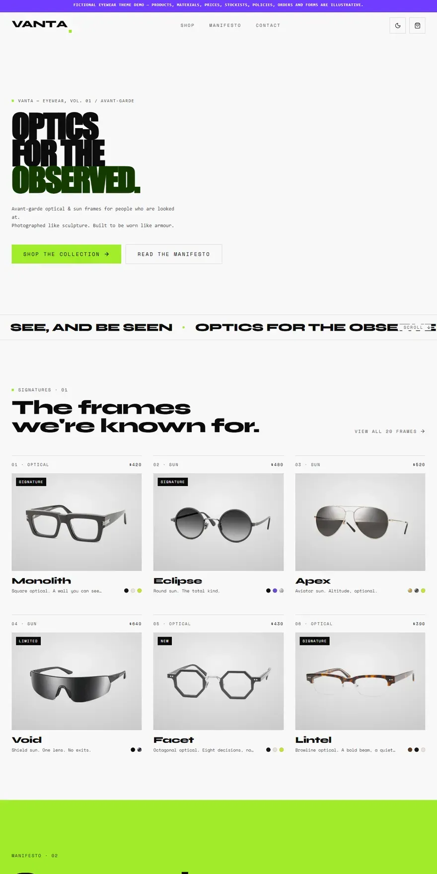 VANTA website preview