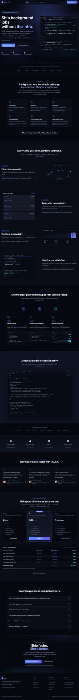 RELAY — Developer-Tool Landing preview