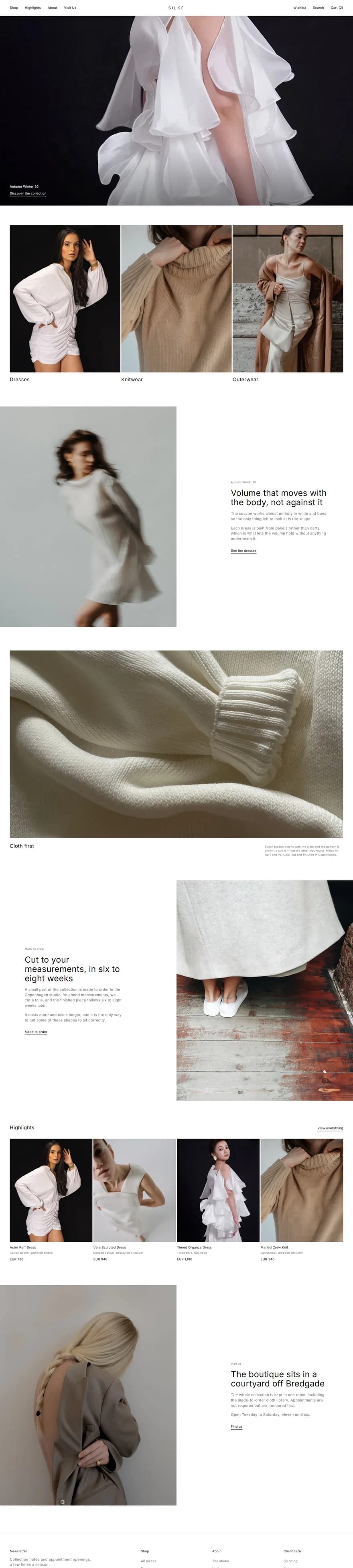 SILKE — Minimal Couture Store preview