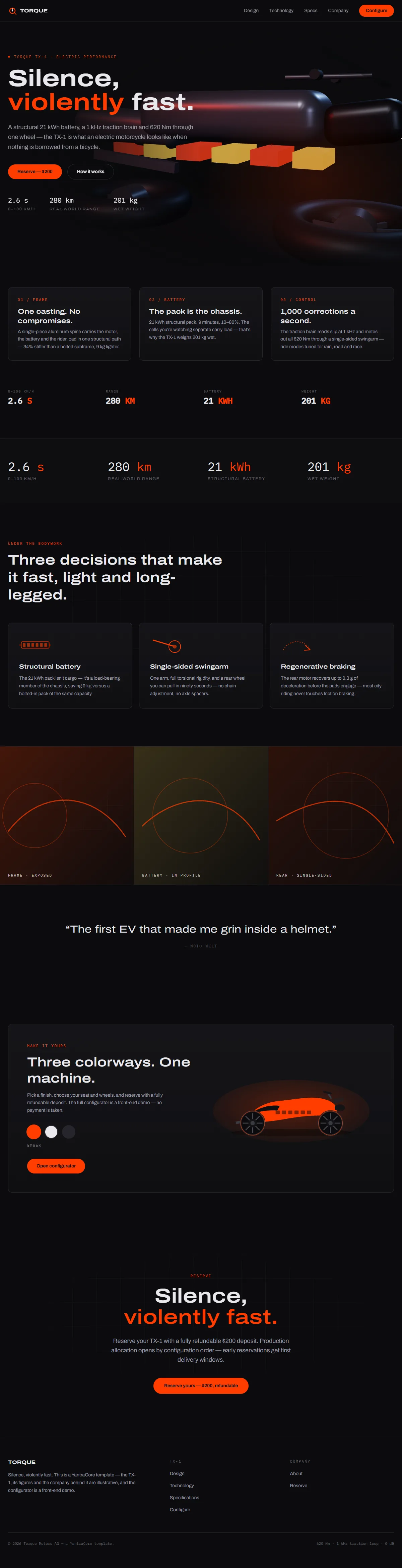 TORQUE — Electric Motorcycle Launch — screenshot