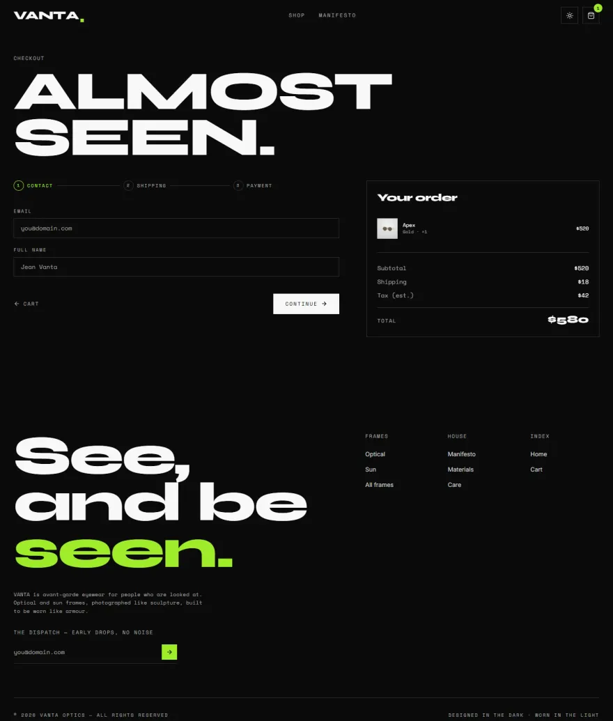 VANTA — Avant-Garde Eyewear — screenshot 6