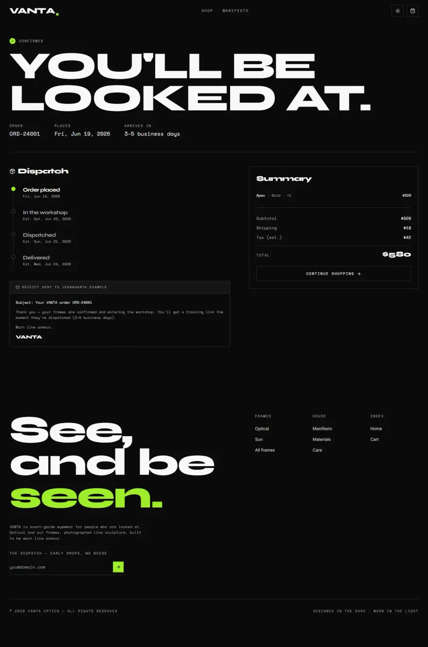 VANTA — Avant-Garde Eyewear — screenshot 7