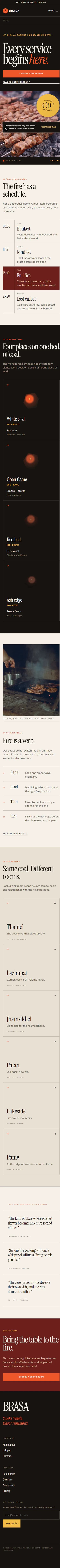 BRASA — Banked-Fire Kitchen website detail 1