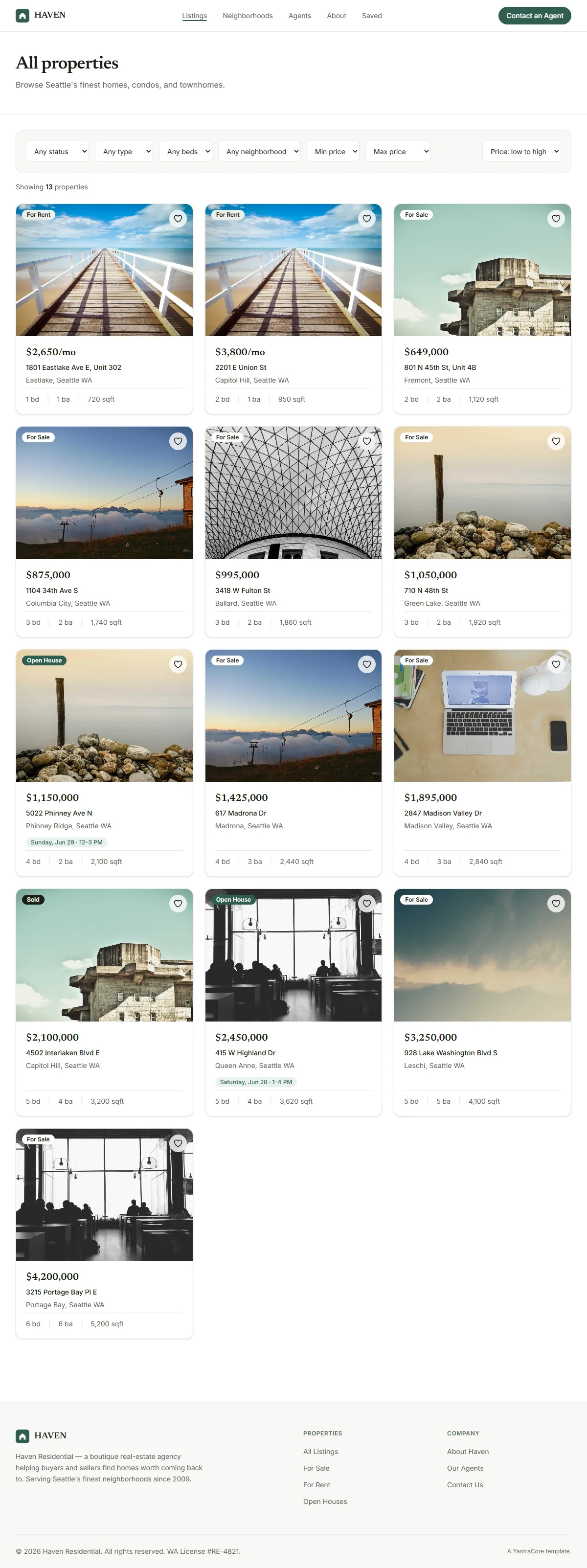 HAVEN — Real Estate Agency — screenshot 2