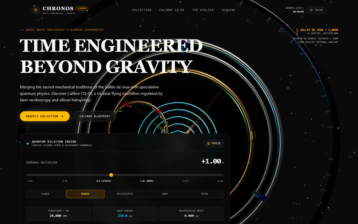 CHRONOS — Haute Horlogerie & Quantum Time Atelier - screenshot