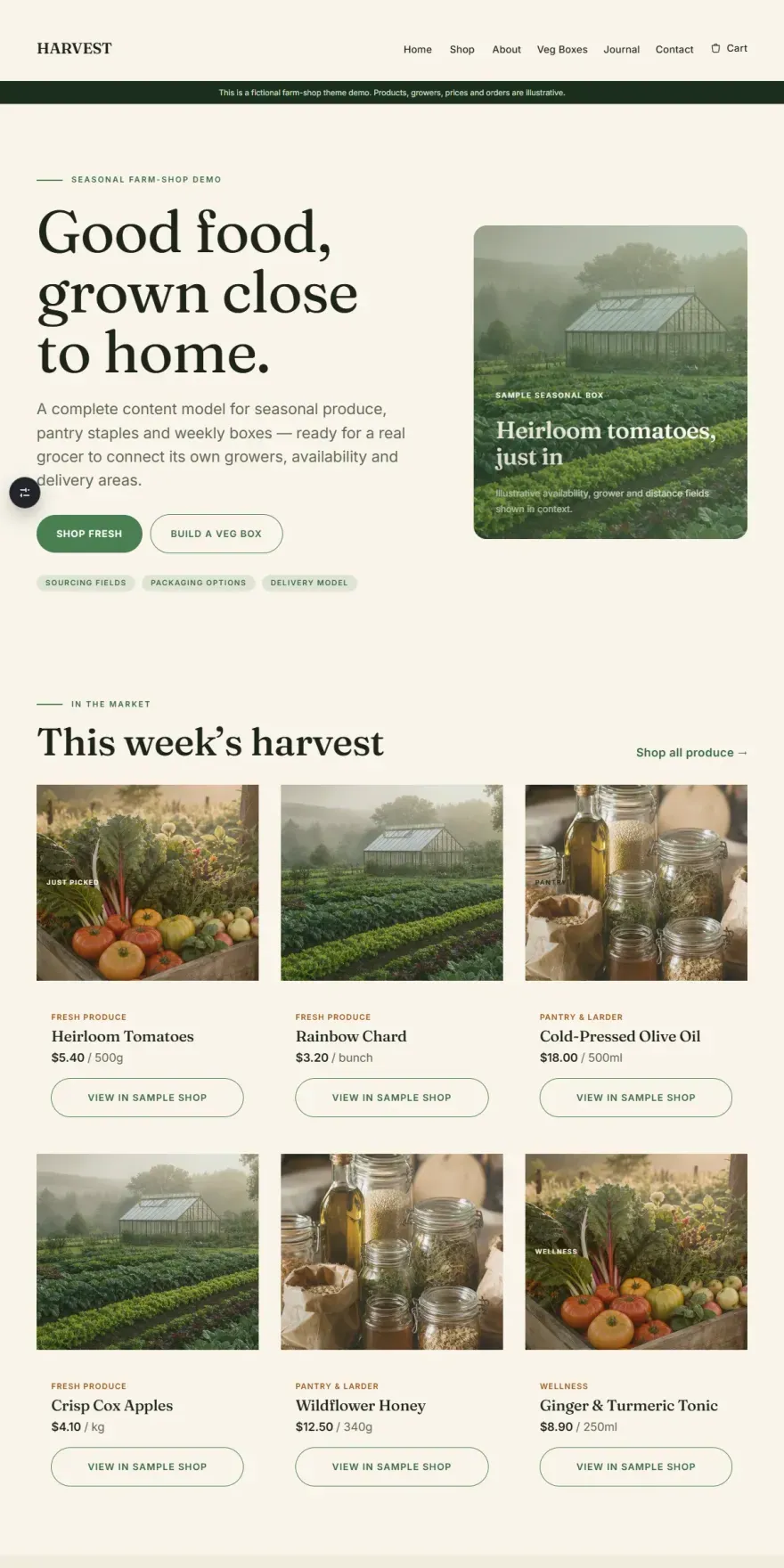 HARVEST — WooCommerce Organic Grocery Theme - screenshot
