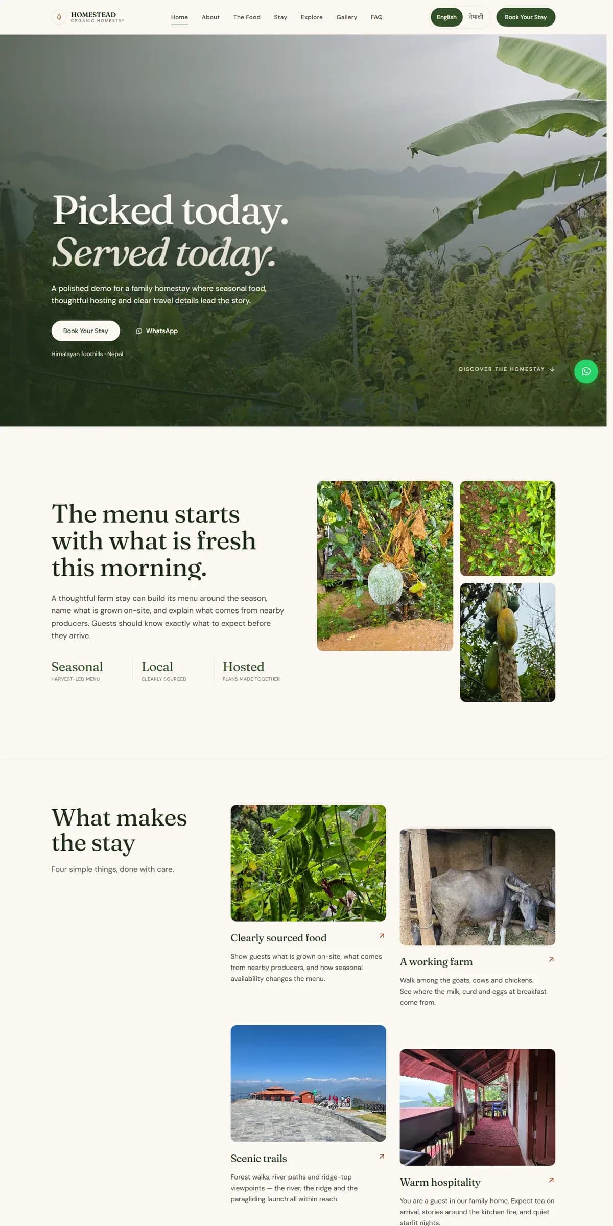 HOMESTEAD — Organic Homestay & Farm Stay - screenshot