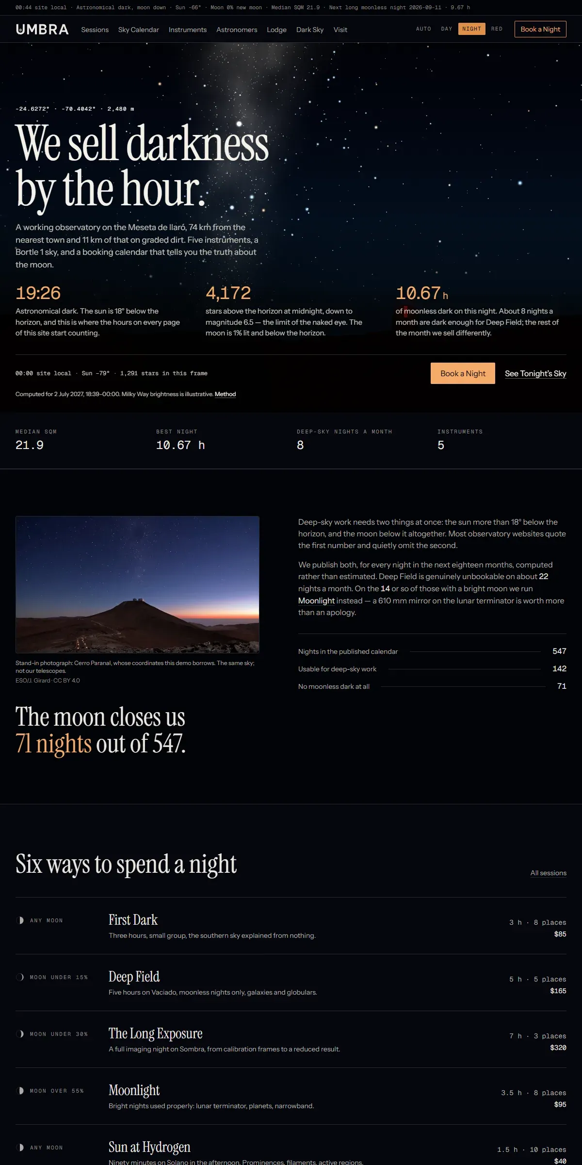 UMBRA — Dark-Sky Observatory & Astro-Lodge - screenshot