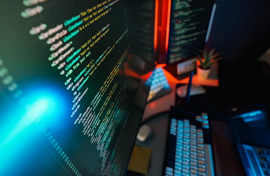 Code on office screens waiting for a careful human review