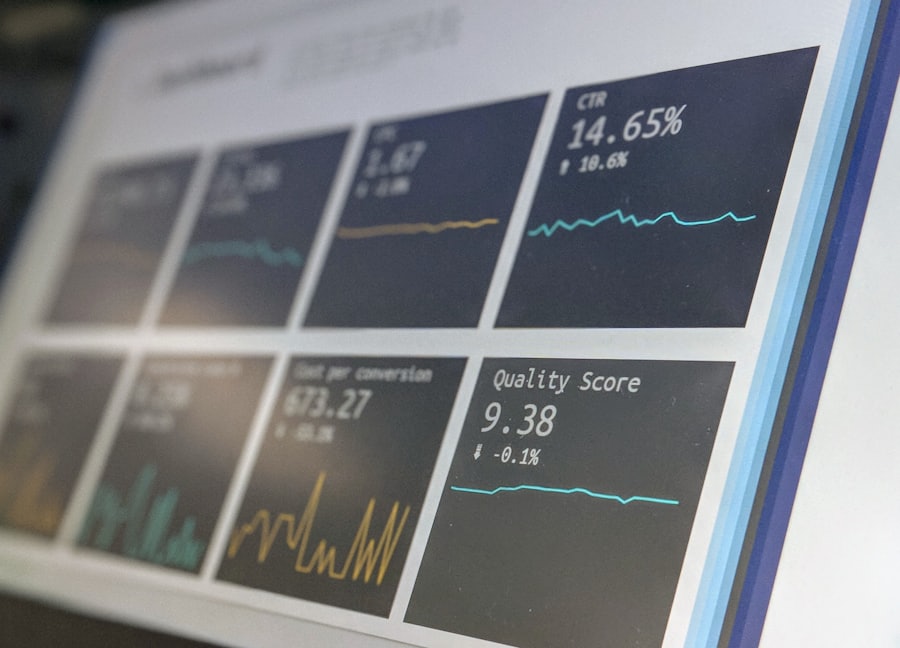 A dashboard interface on a screen showing live data and controls