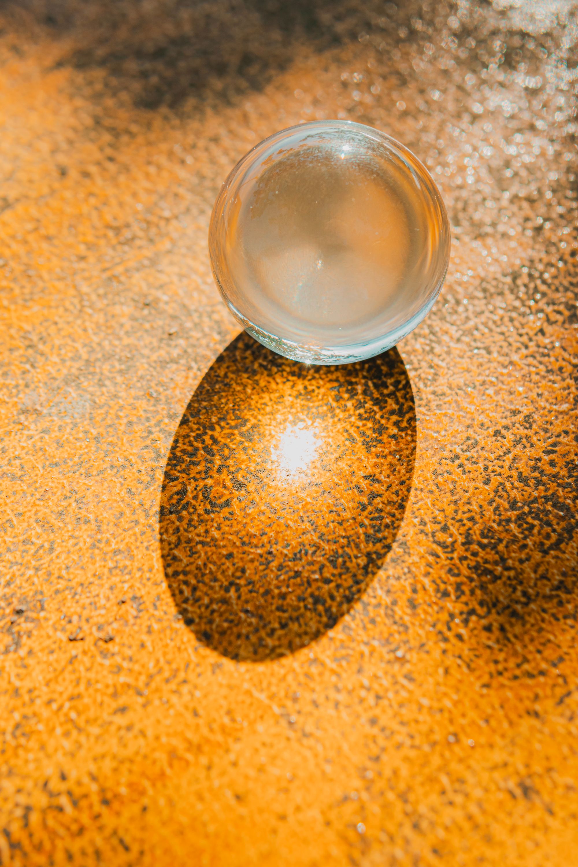 Transparent sphere and sharp sun shadow