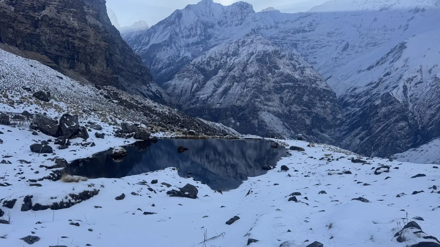 A high glacial valley in the Nepal Himalaya