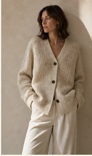 Illustrative oatmeal knitwear edit