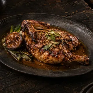 Half smoked chicken