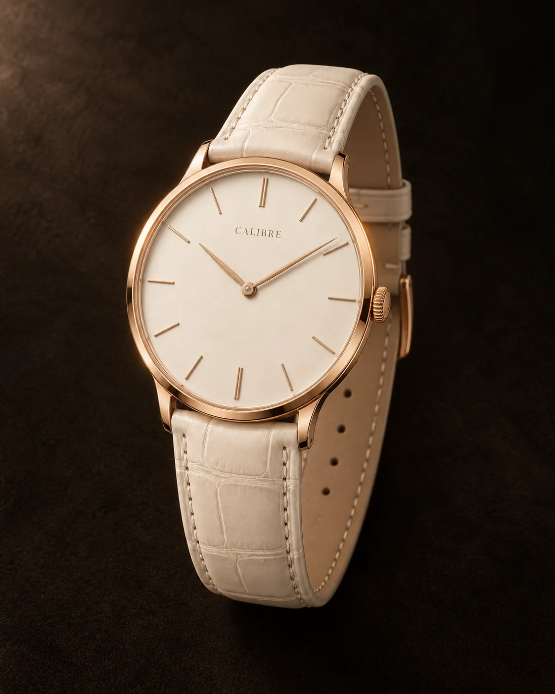 Ultra-Thin, Crème Soyeuse: oblique view with cream alligator leather