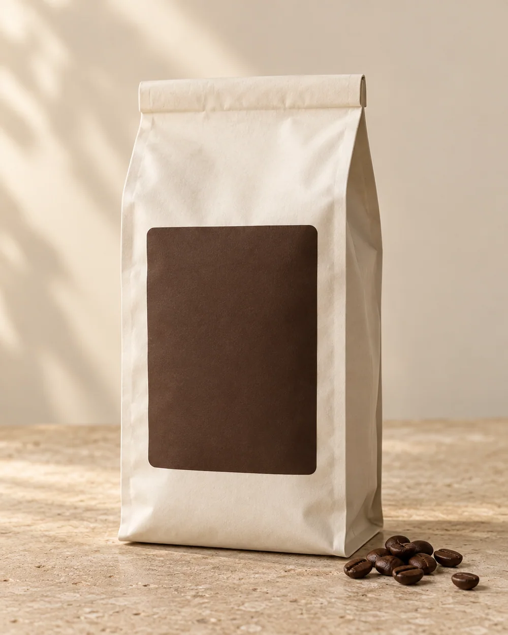 Unlabelled coffee bag representing CREMA House Blend