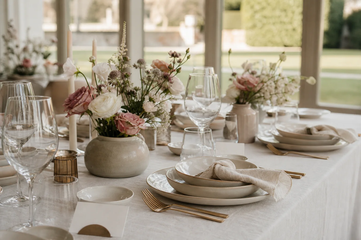 Table setting — gilded ceramics · concept