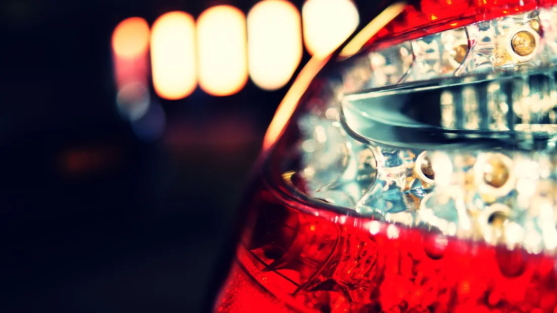 Close-up photo of a car tail light