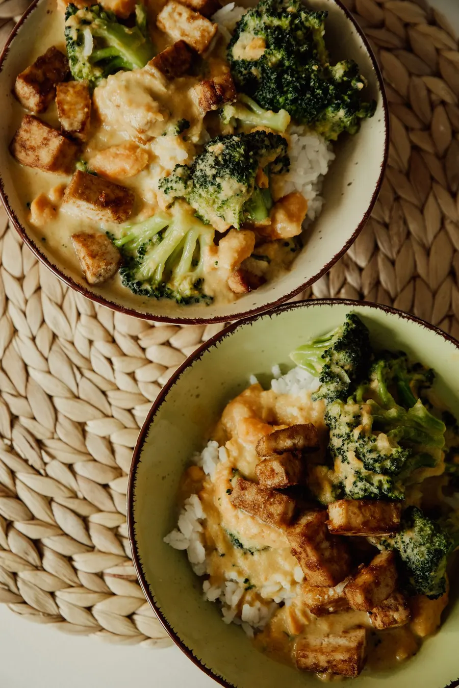 A cooked dish served in a ceramic bowl