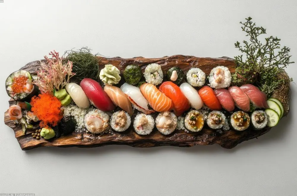 Nigiri sequence — hand-pressed rice crowned with seasonal fish, served at the NORI counter