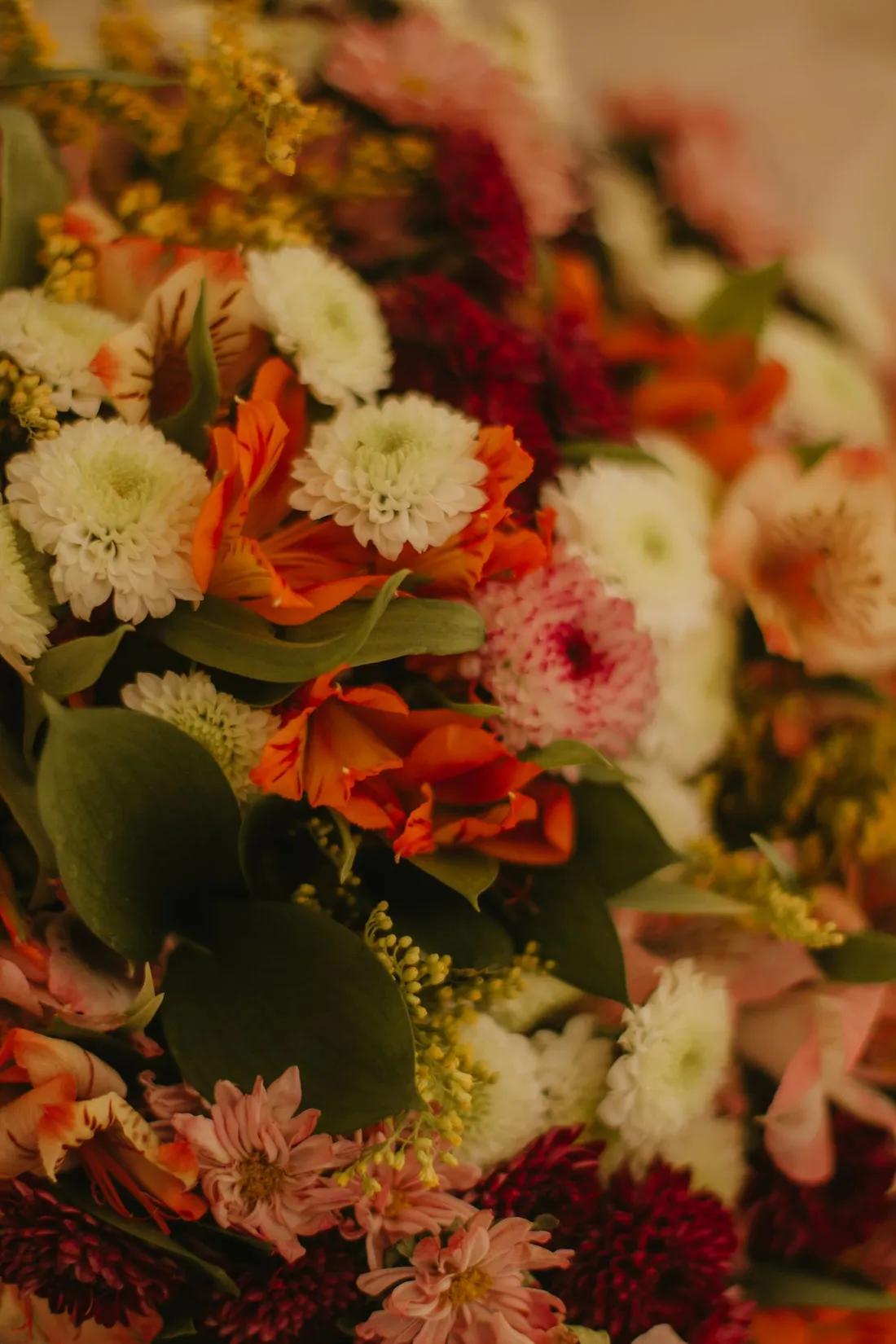A colourful bouquet of mixed seasonal flowers