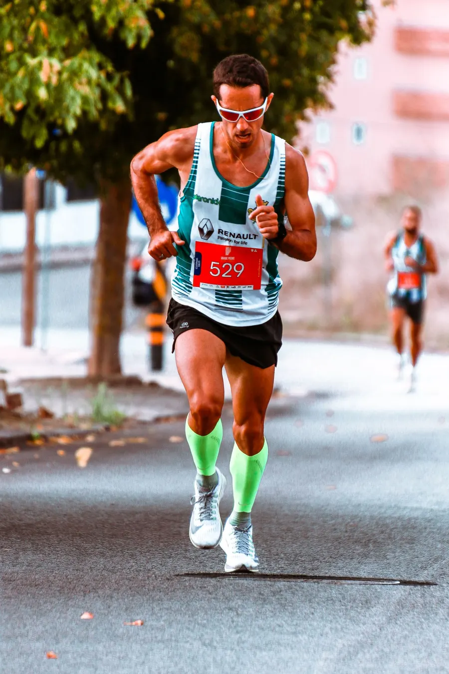 A runner on an open road