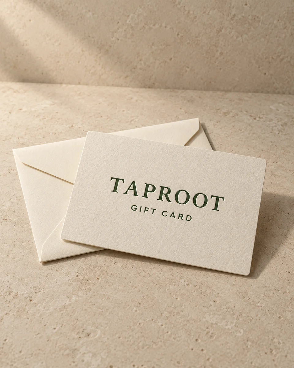 TAPROOT letterpress gift card and envelope