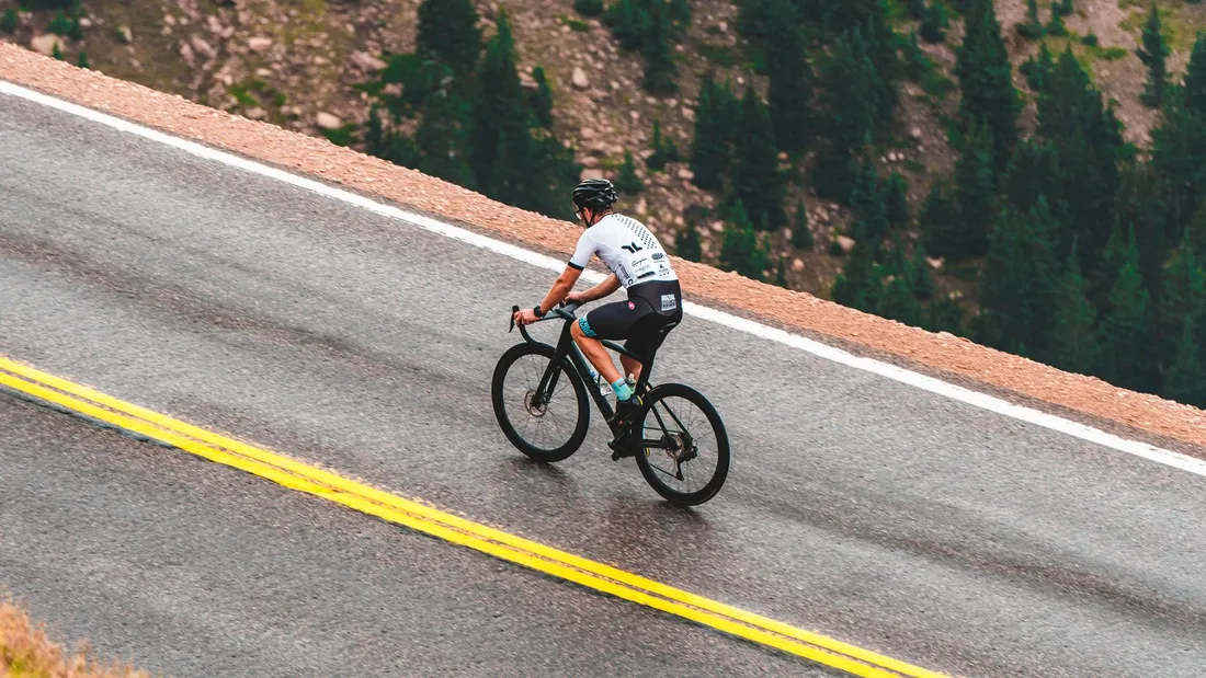 Cyclist riding a bike on the road