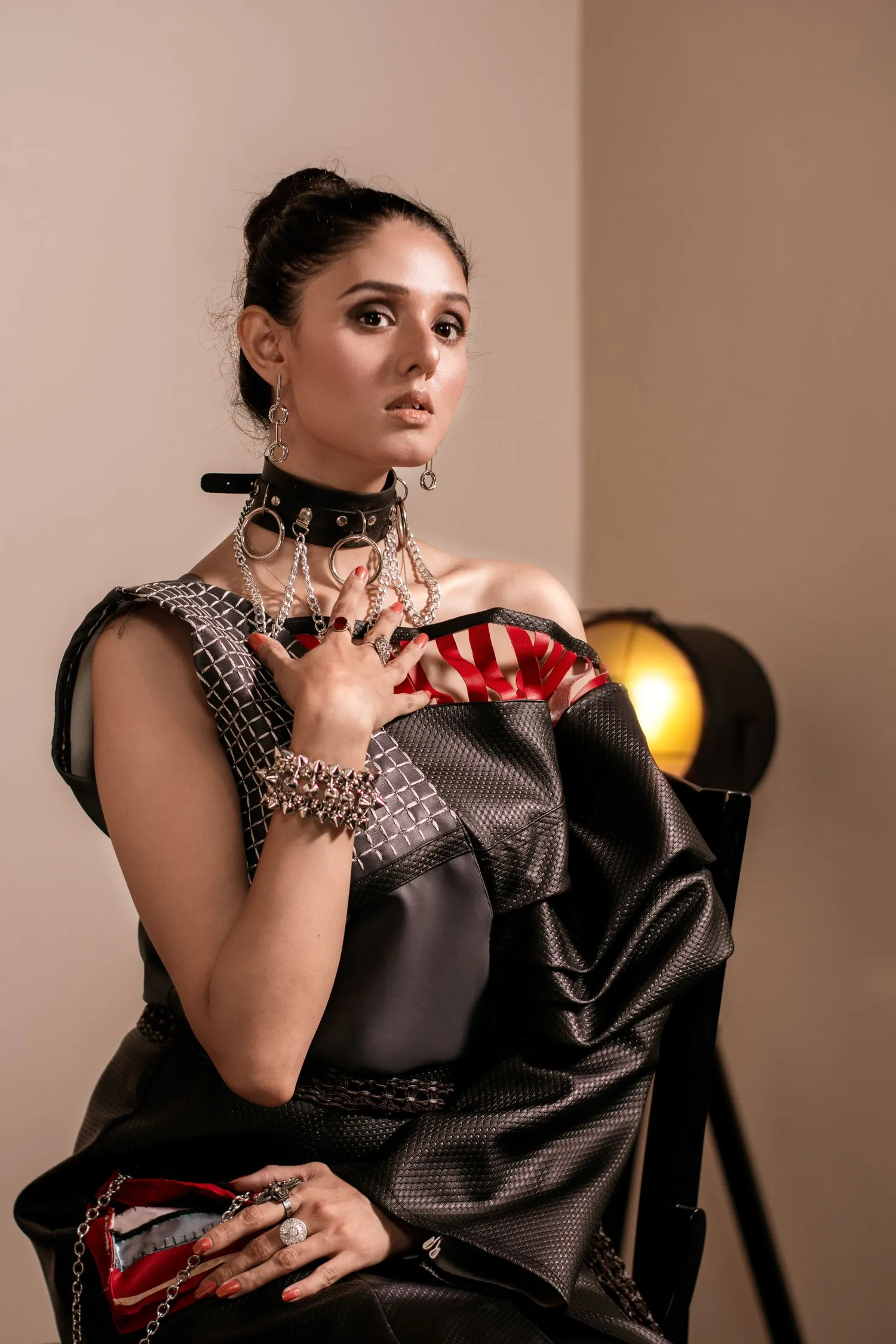 A piece from the collection photographed under low light