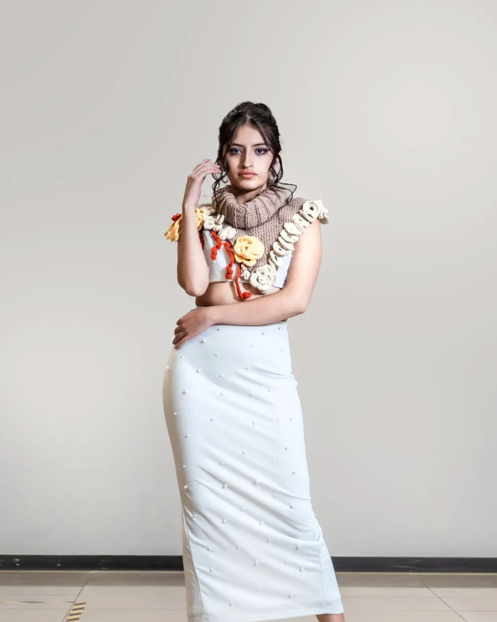 Alabaster Column — High neck, full length