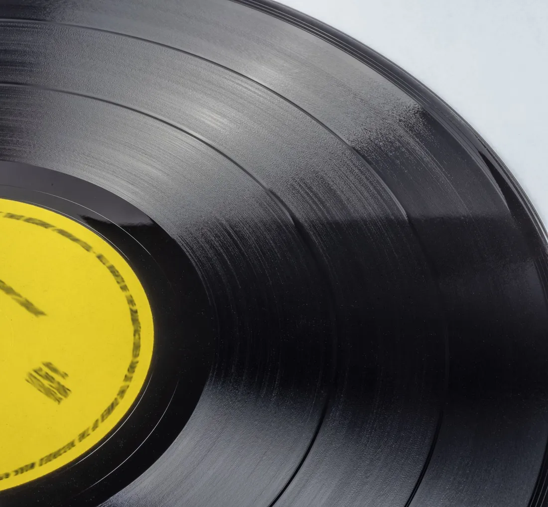 Close-up of a vinyl record